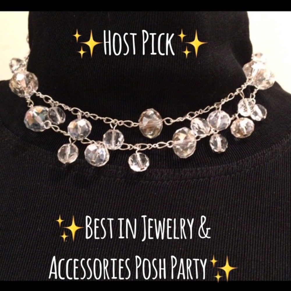 💥HP💥Lovely 1990’s 30” Crystal & Silver Necklace